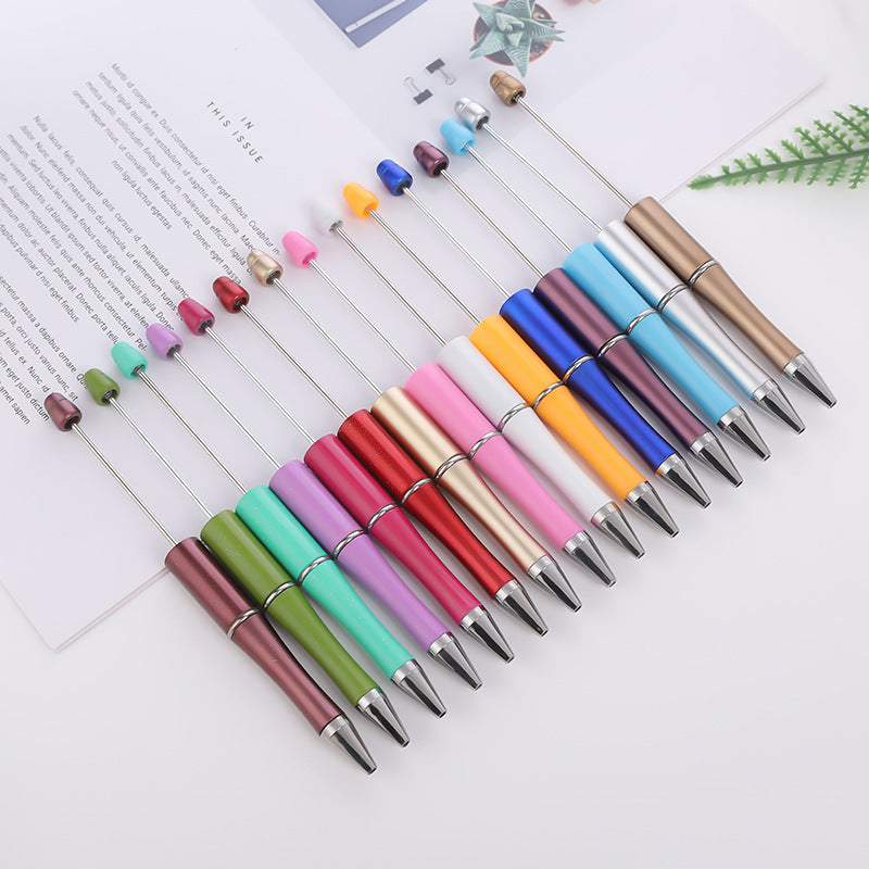 Creative handmade beaded pen DIY beaded multi-color spinning ballpoint pen hot-selling educational student stationery wholesale