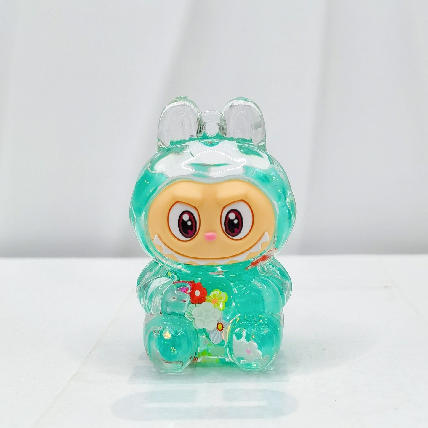 Creative quicksand ornament luminous rabub flash keychain pendant