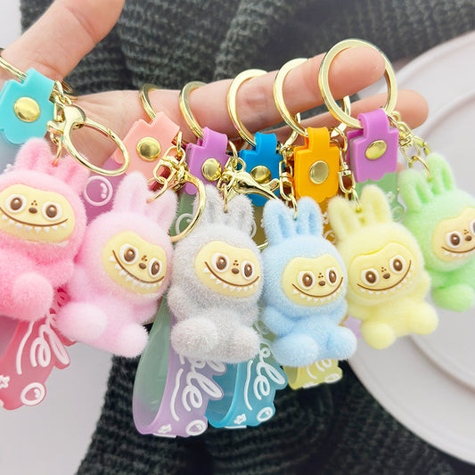 New Labubu 3D Flocked Doll Keychain – Perfect Gift Pendant