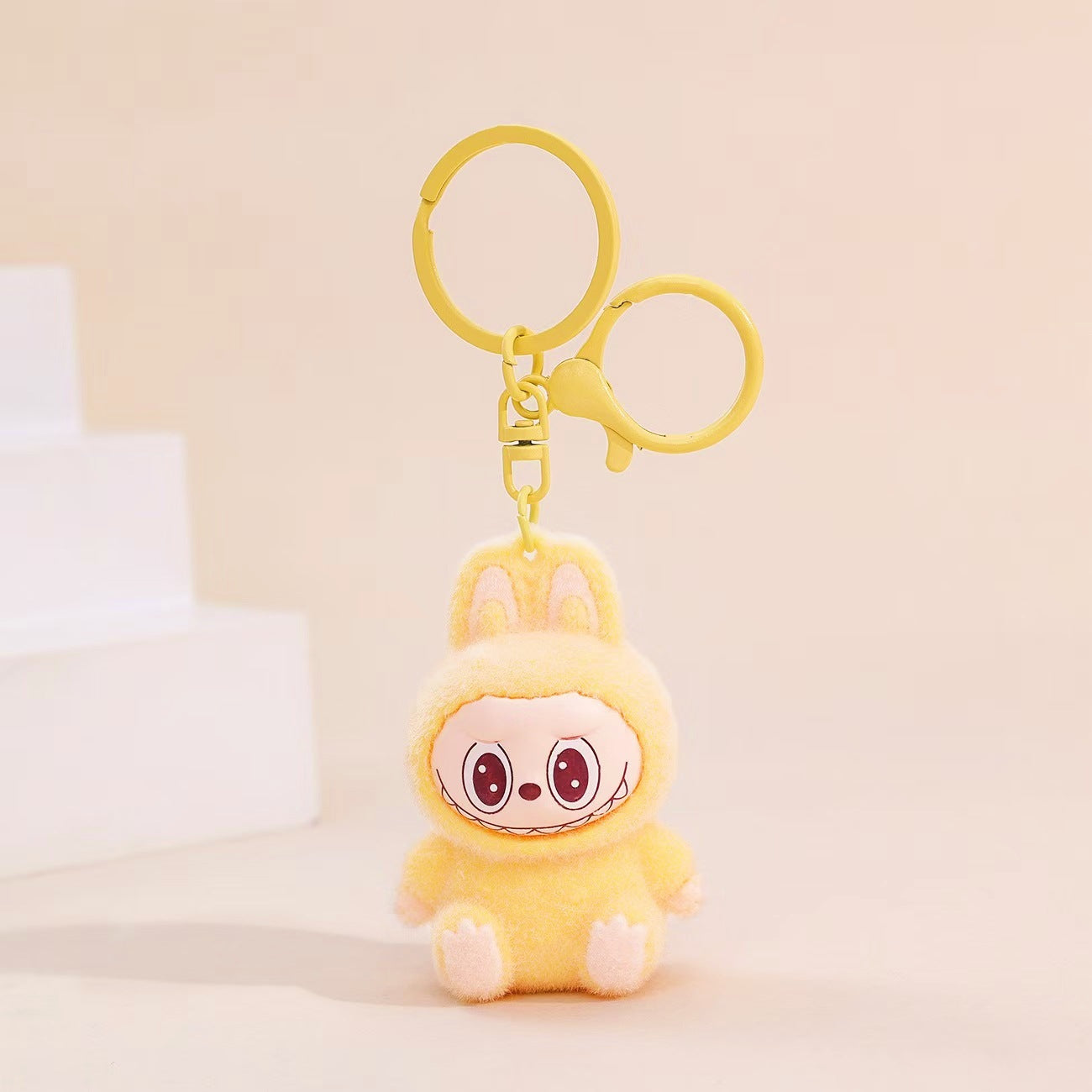 Creative Labubu 3D Rocking Horse Keychain – Cute Car and Schoolbag Pendant