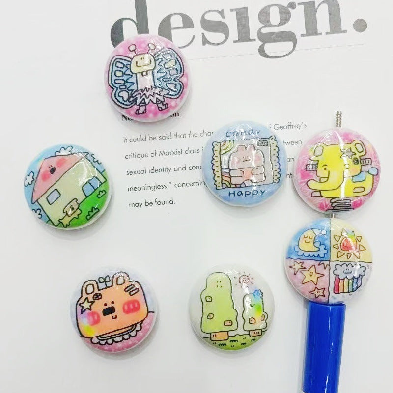 26x22mm Acrylic KT Cat Cartoon Beads – Through Hole DIY Phone Strap & Pen Accessories for Douyin Live