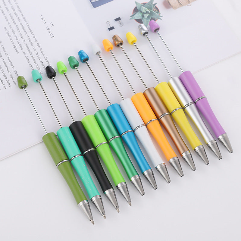 Creative handmade beaded pen DIY beaded multi-color spinning ballpoint pen hot-selling educational student stationery wholesale