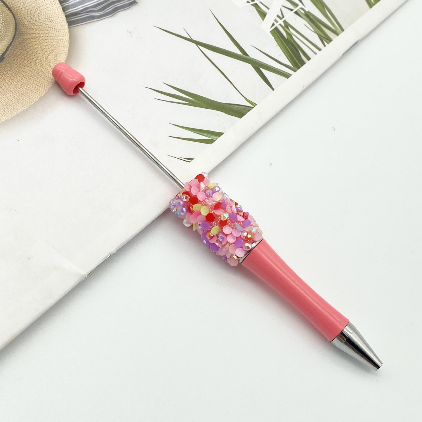 DIY Petal Sequin Bead Pen – Handmade Resin Patch Multicolor Ballpoint Pen, Stylish Signature Pen for Students (Wholesale)
