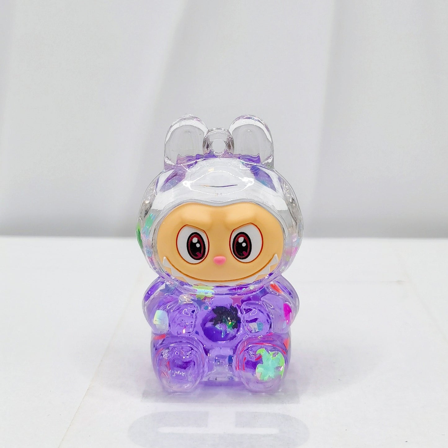 Creative quicksand ornament luminous rabub flash keychain pendant
