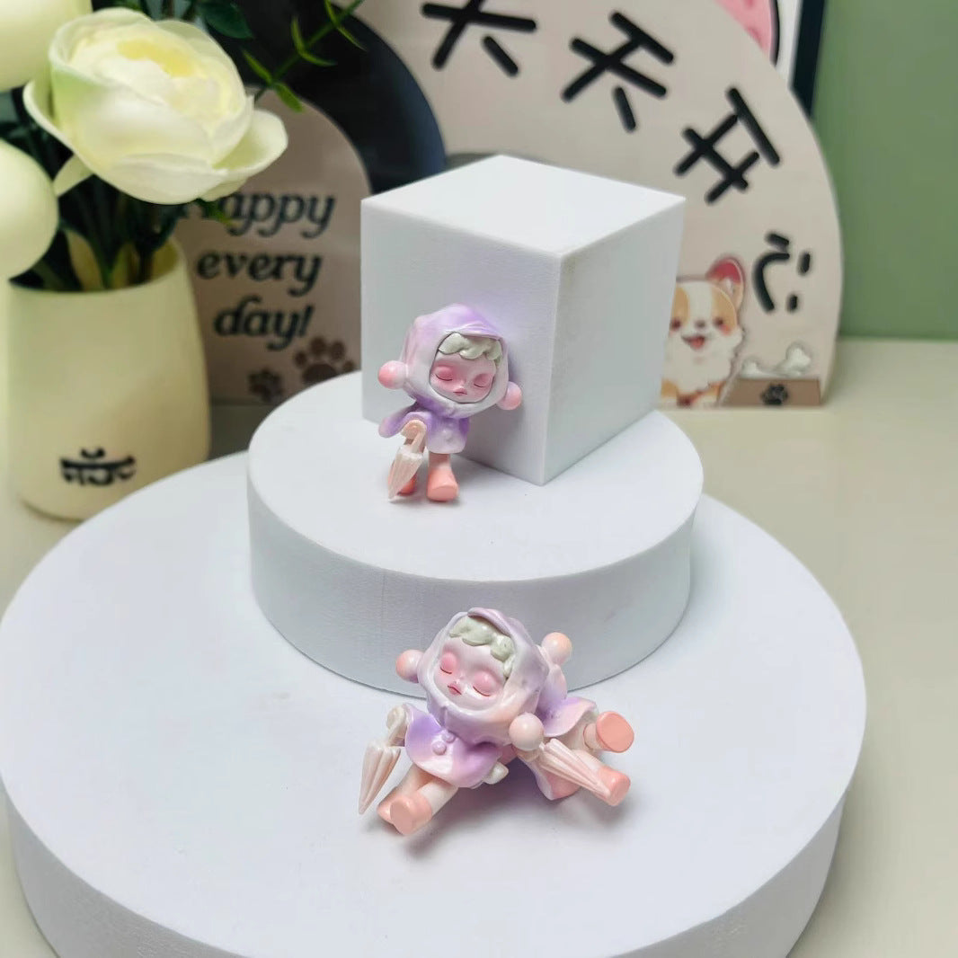 SKULLPANDA temperature series cute grain punchable sp8 generation tide play figure toy ornament doll ornament