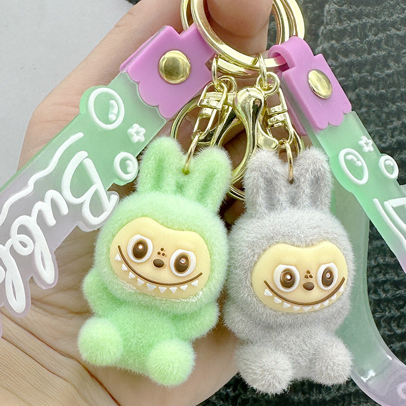 New Labubu 3D Flocked Doll Keychain – Perfect Gift Pendant