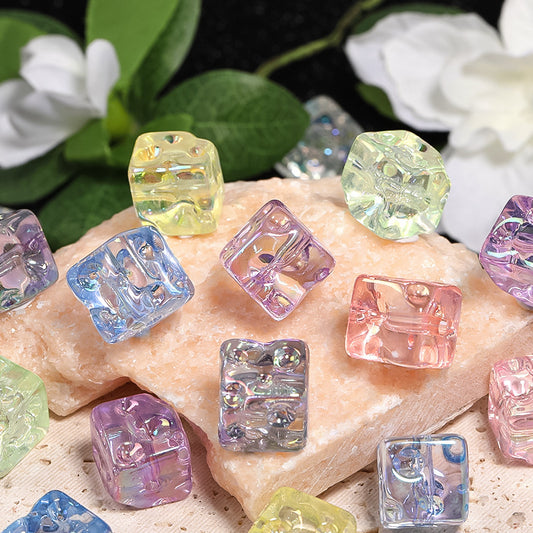 Optical Electroplated Cheese-Shaped Transparent Acrylic Square Beads – DIY Bead Pen & Mobile Phone Chain Jewelry Accessories