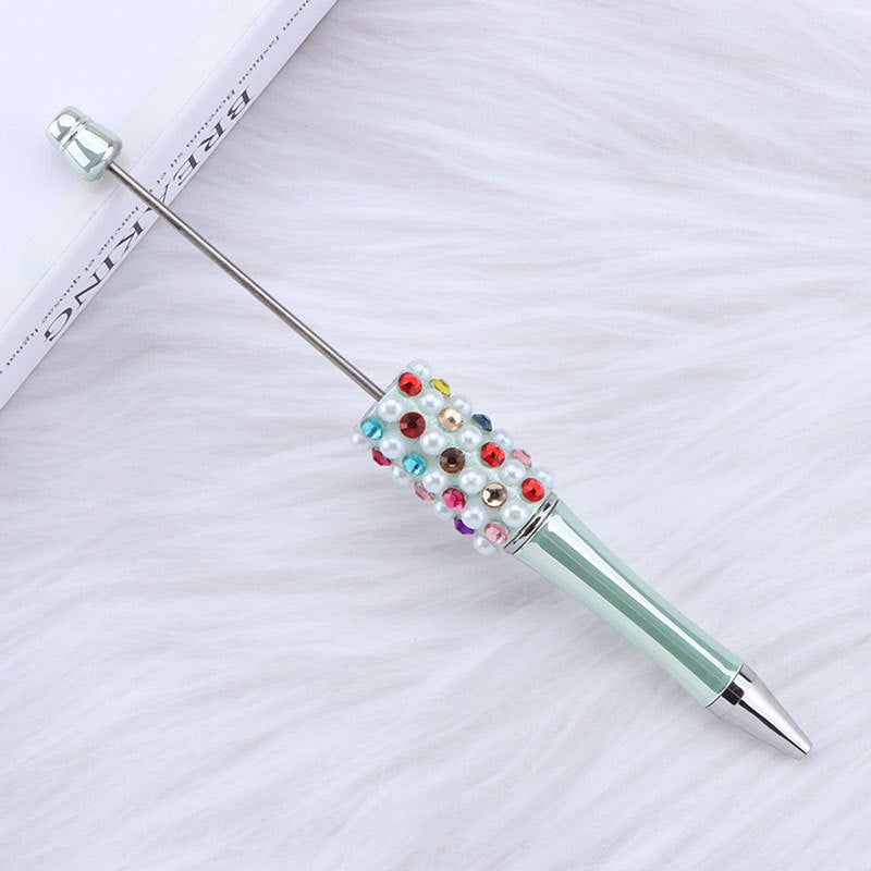 DIY color electroplated pearl bead pen, creative handmade multi-color ballpoint pen puzzle student stationery spot wholesale