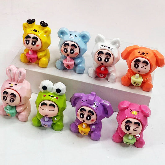 New Milk Tea Crayon Shin-chan DIY Gift – 3D Resin Keychain Pendant