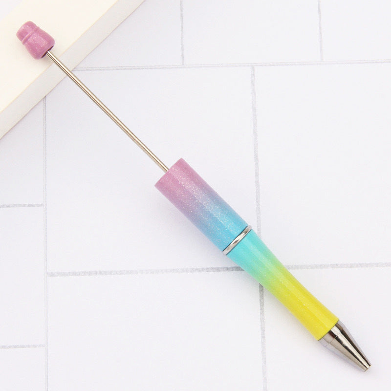 Creative handmade beaded pen DIY beaded multi-color spinning ballpoint pen hot-selling educational student stationery wholesale