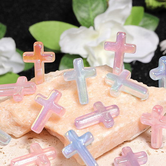 Luminous Mermaid “Ji” Cross Vertical Hole Beads – DIY Bead Pen, Bracelet, Necklace & Keychain Acrylic Accessories