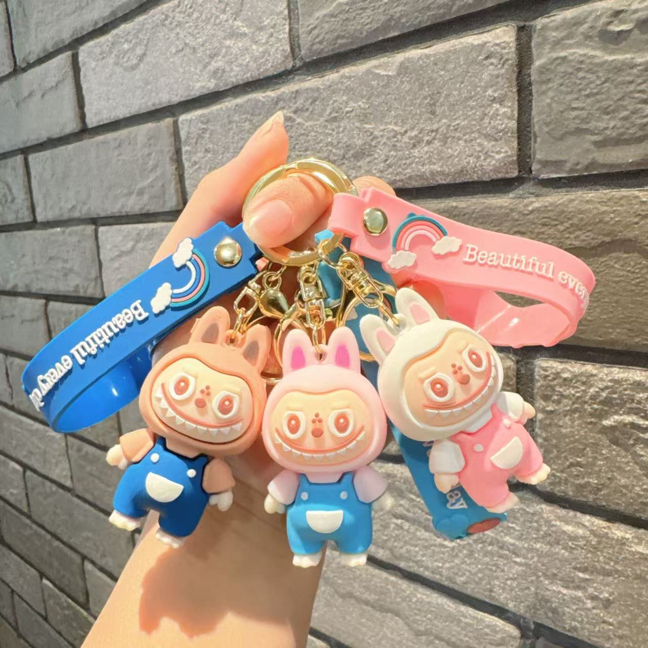 Cartoon Cute Labrabbit Keychain, 3D Figure Backpack Pendant, Car Keychain, Small Gift Decoration