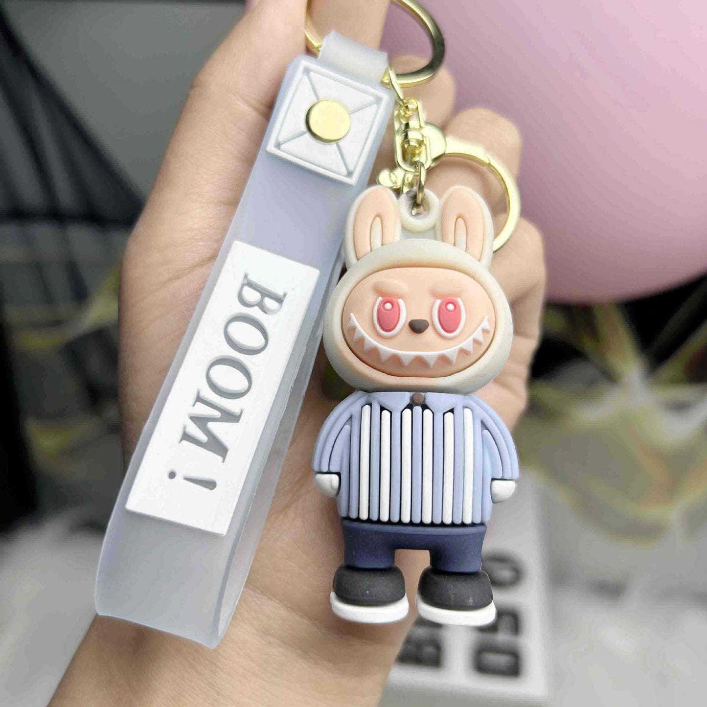 Cartoon PVC Soft Rubber Labrabbit Keychain Pendant, Blind Box Trendy Labrabbit Series, Small Gift Figurine