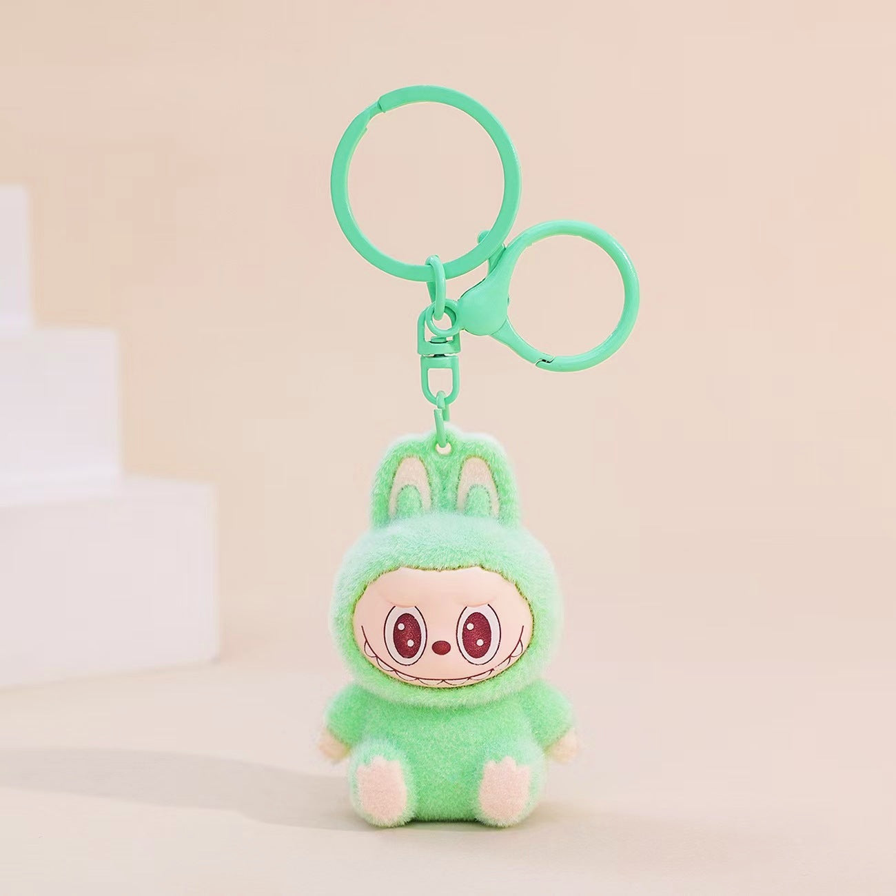 Creative Labubu 3D Rocking Horse Keychain – Cute Car and Schoolbag Pendant