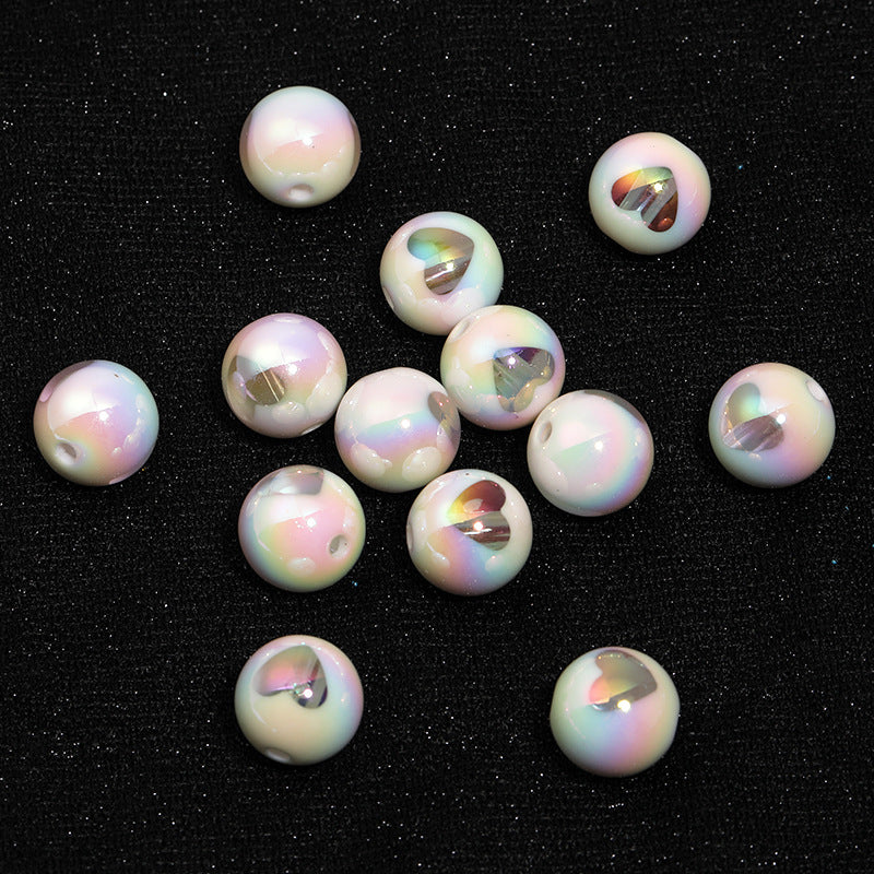High-Quality Ins-Style Gold-Plated Small Stone Straight Hole Loose Beads – DIY Bead Pen, Bracelet & Keychain Accessories