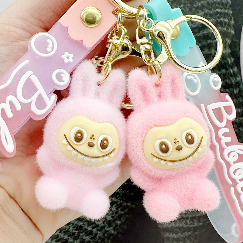 New Labubu 3D Flocked Doll Keychain – Perfect Gift Pendant
