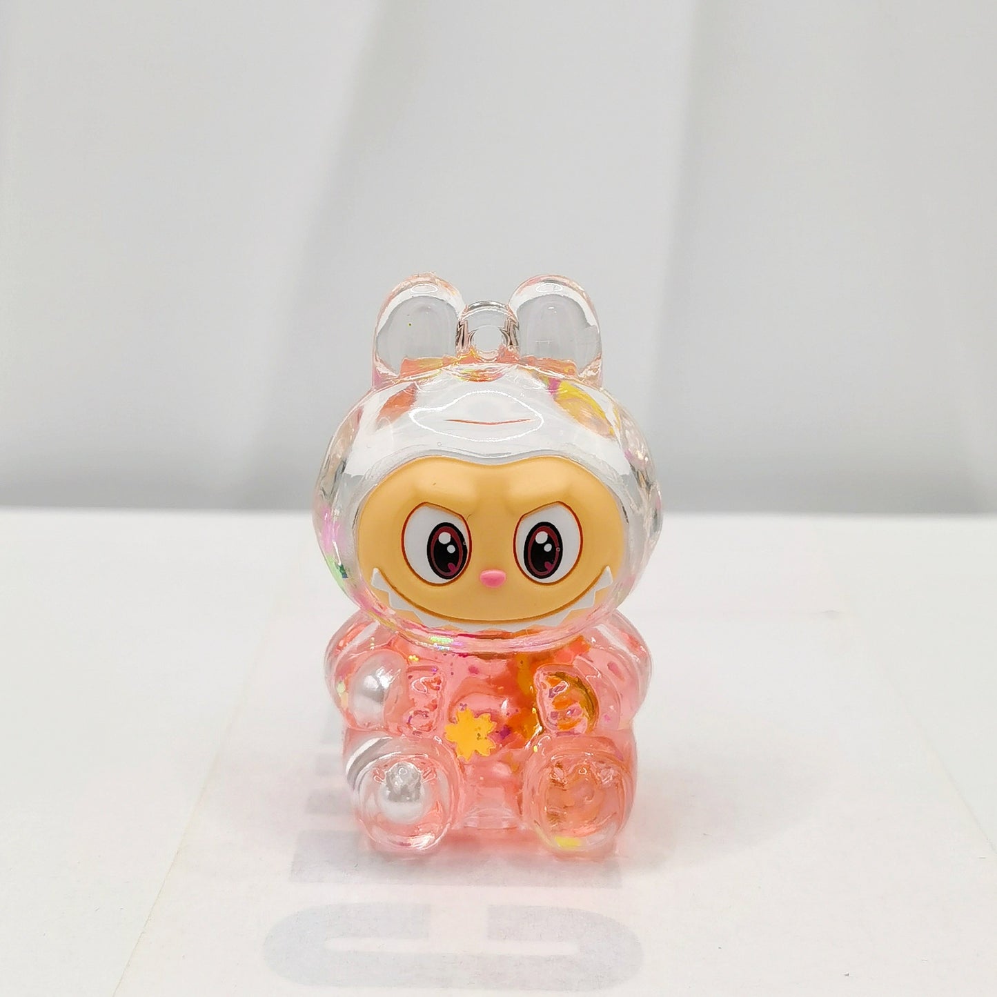 Creative quicksand ornament luminous rabub flash keychain pendant