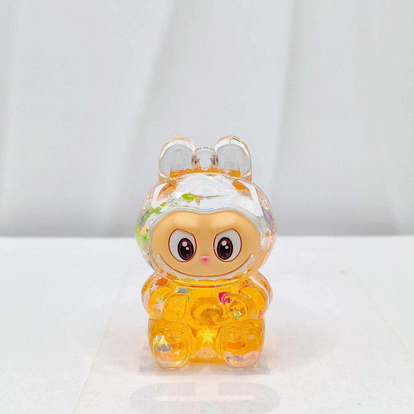 Creative quicksand ornament luminous rabub flash keychain pendant
