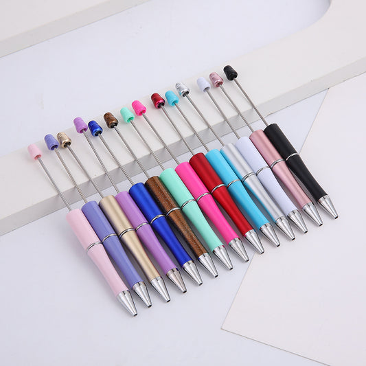 Creative handmade beaded pen DIY beaded multi-color spinning ballpoint pen hot-selling educational student stationery wholesale