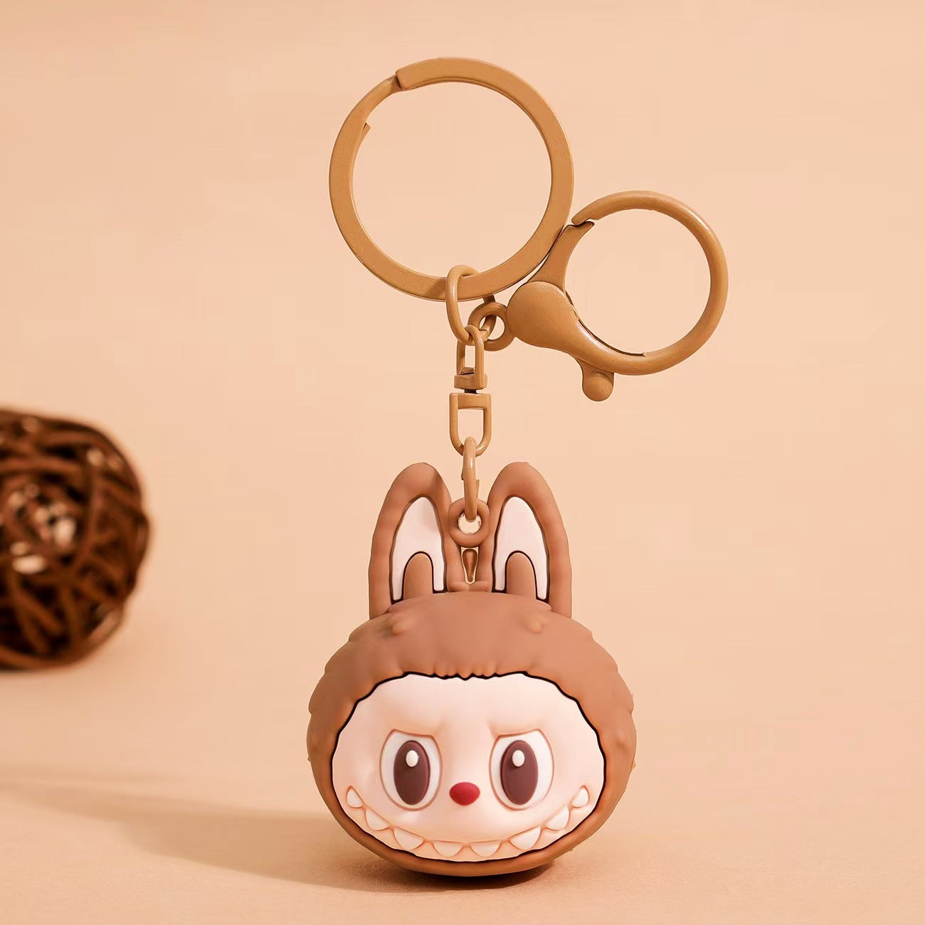 Creative Labubu 3D Rocking Horse Keychain – Cute Car and Schoolbag Pendant