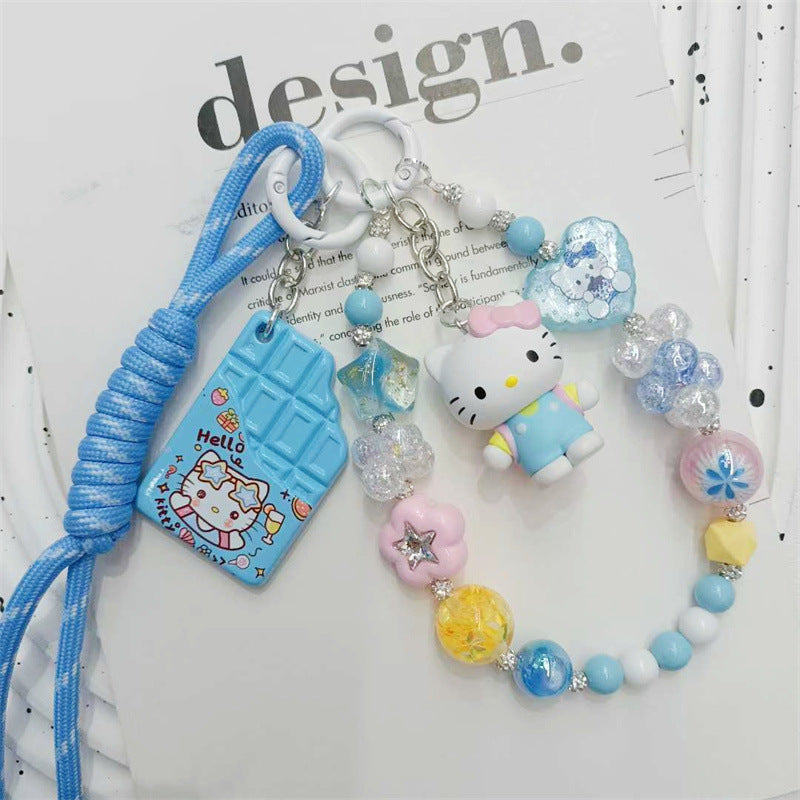 26x22mm Acrylic KT Cat Cartoon Beads – Through Hole DIY Phone Strap & Pen Accessories for Douyin Live