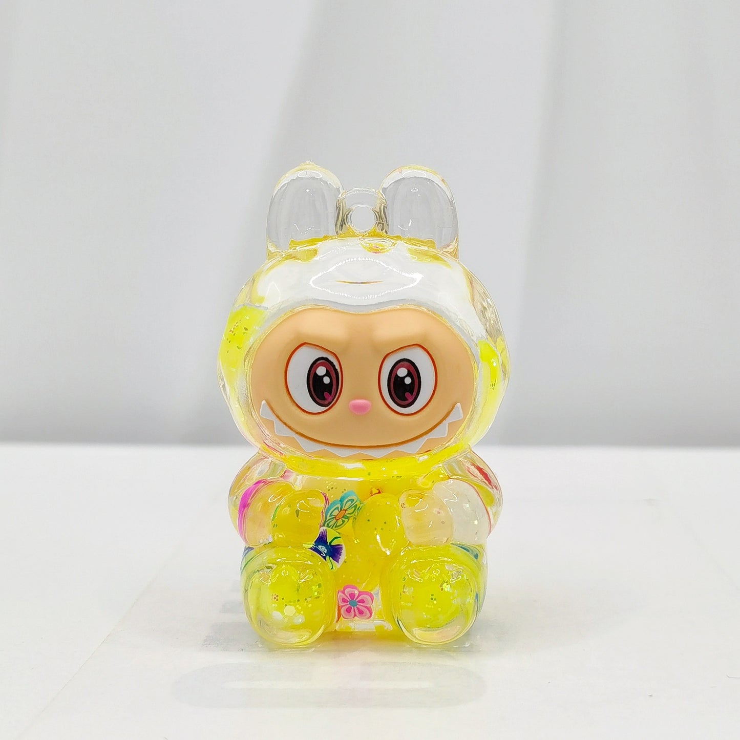 Creative quicksand ornament luminous rabub flash keychain pendant