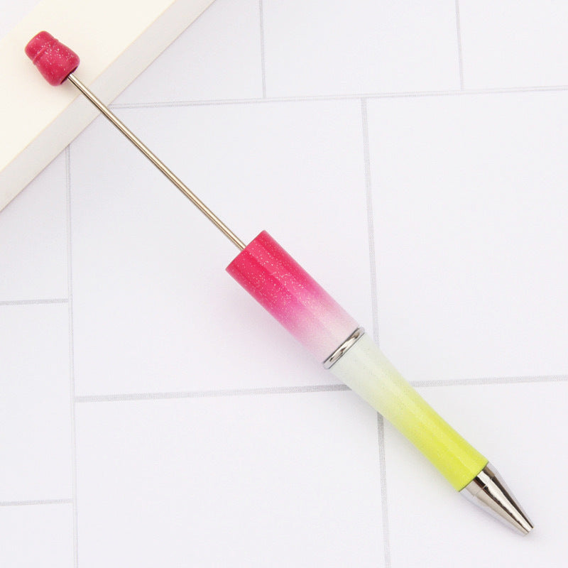 Creative handmade beaded pen DIY beaded multi-color spinning ballpoint pen hot-selling educational student stationery wholesale