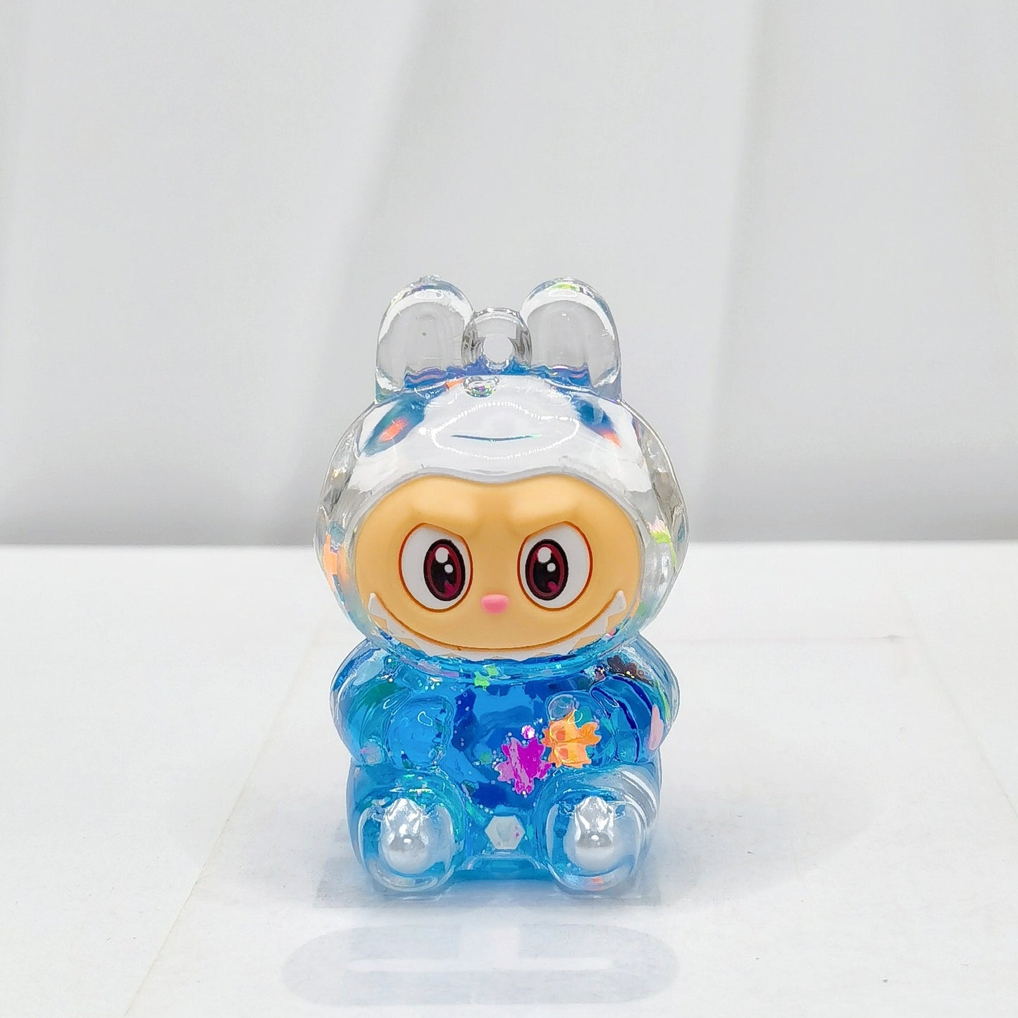 Creative quicksand ornament luminous rabub flash keychain pendant