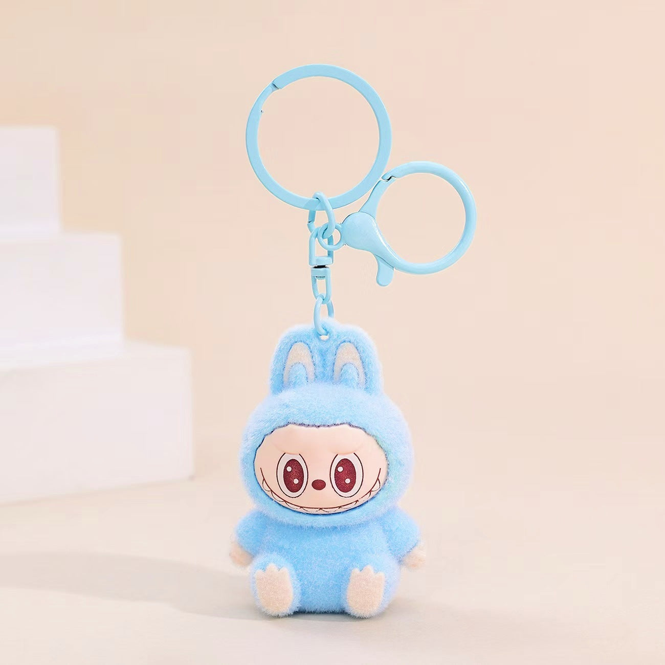 Creative Labubu 3D Rocking Horse Keychain – Cute Car and Schoolbag Pendant