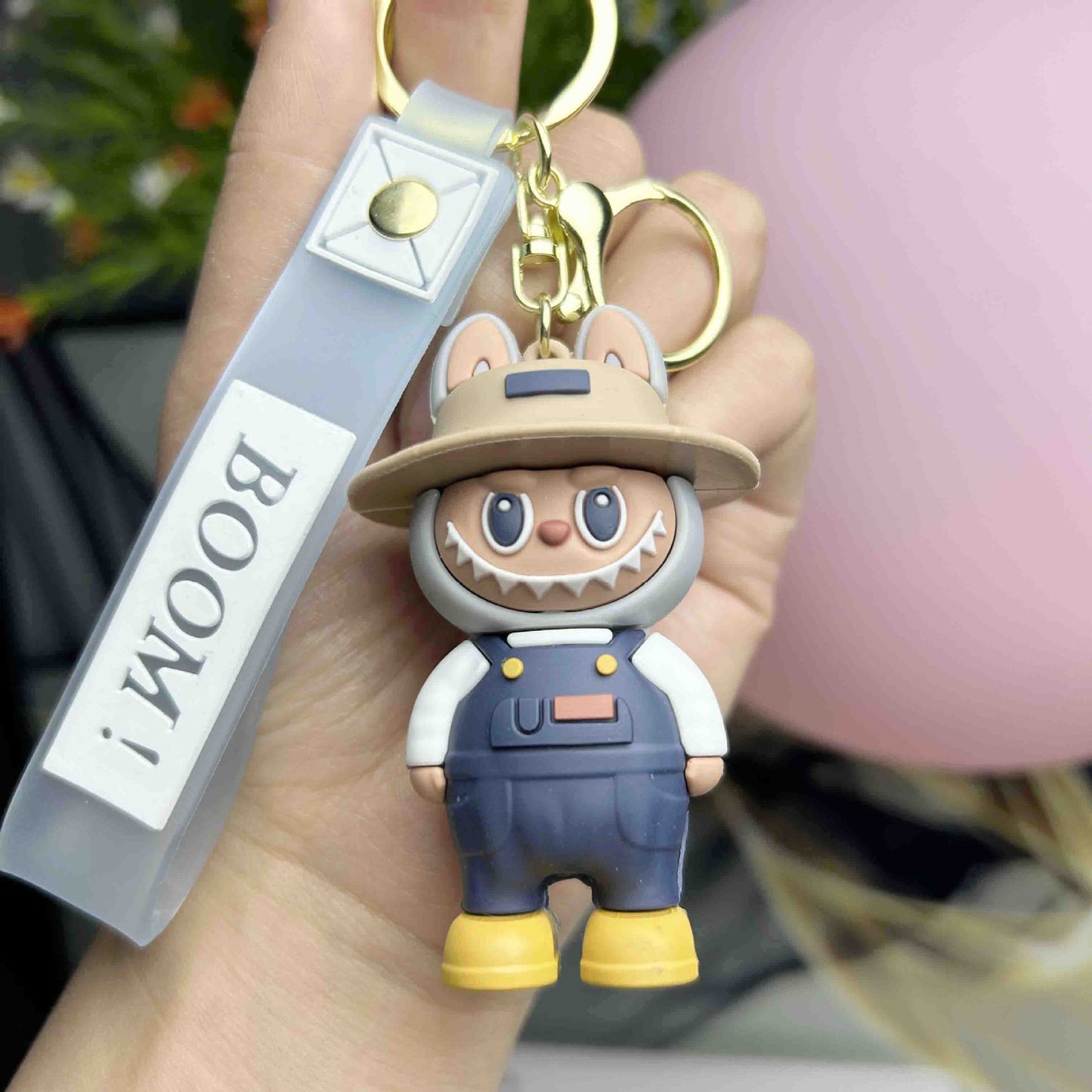 Cartoon PVC Soft Rubber Labrabbit Keychain Pendant, Blind Box Trendy Labrabbit Series, Small Gift Figurine