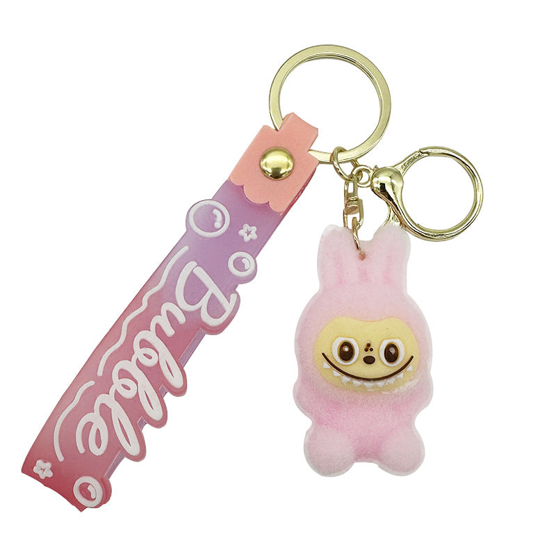 New Labubu 3D Flocked Doll Keychain – Perfect Gift Pendant