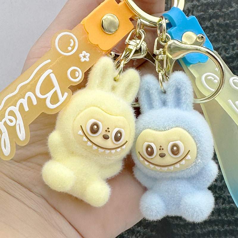 New Labubu 3D Flocked Doll Keychain – Perfect Gift Pendant