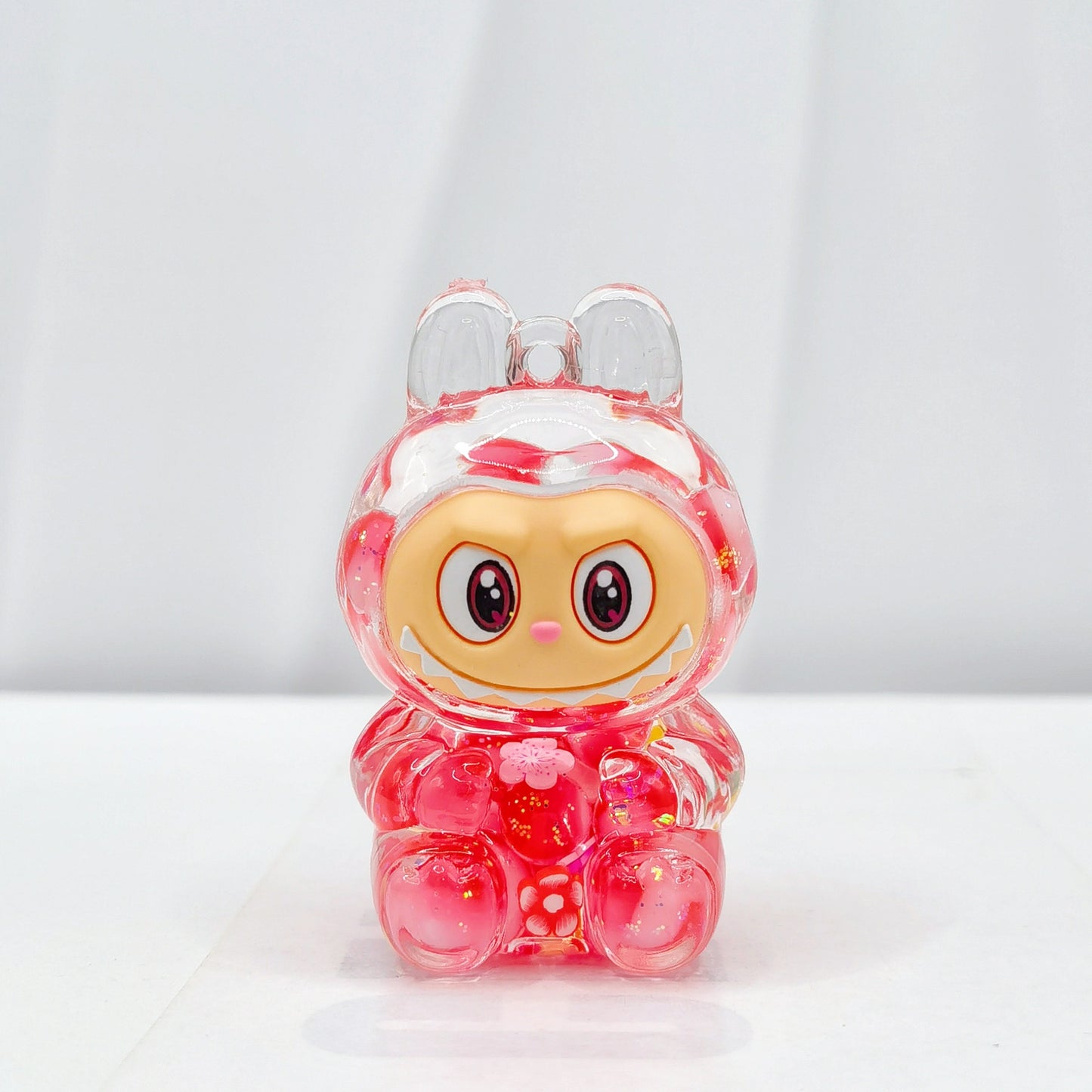 Creative quicksand ornament luminous rabub flash keychain pendant