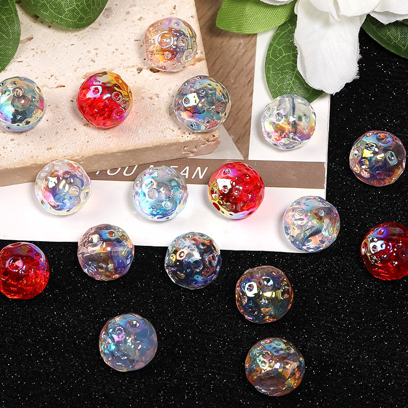 UV Electroplated Irregular Moon Beads – Transparent Color Starry Sky Beads for DIY Bead Pens & Mobile Phone Chain Accessories