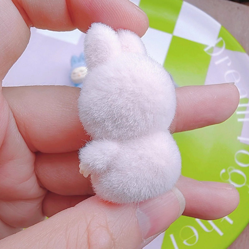 labubu sitting party second generation sitting posture cute grain tide play blind box flocking mini pendant ornament