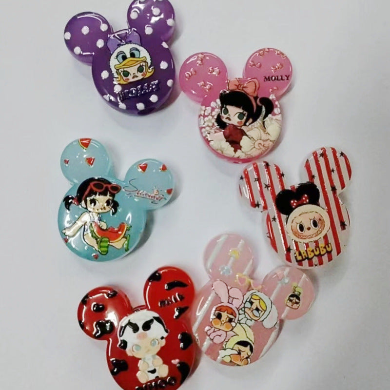 26x22mm Acrylic KT Cat Cartoon Beads – Through Hole DIY Phone Strap & Pen Accessories for Douyin Live