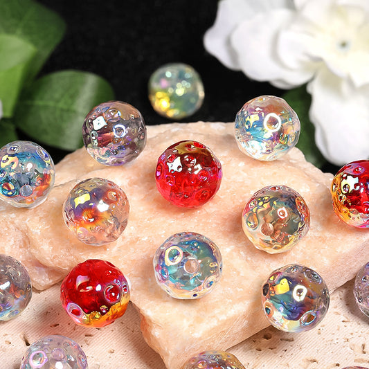 UV Electroplated Irregular Moon Beads – Transparent Color Starry Sky Beads for DIY Bead Pens & Mobile Phone Chain Accessories