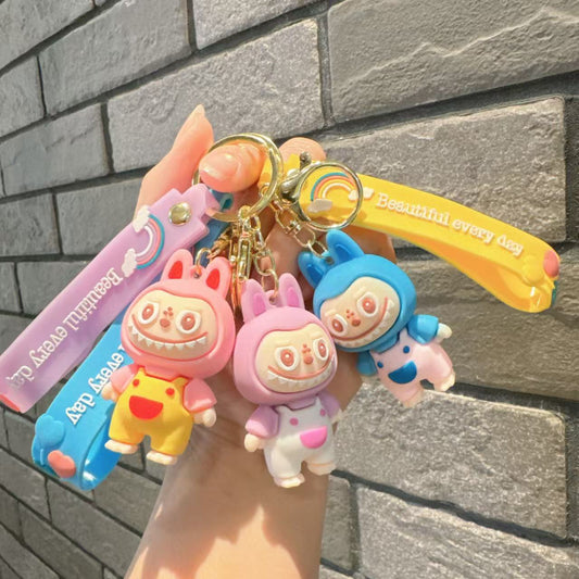 Cartoon Cute Labrabbit Keychain, 3D Figure Backpack Pendant, Car Keychain, Small Gift Decoration