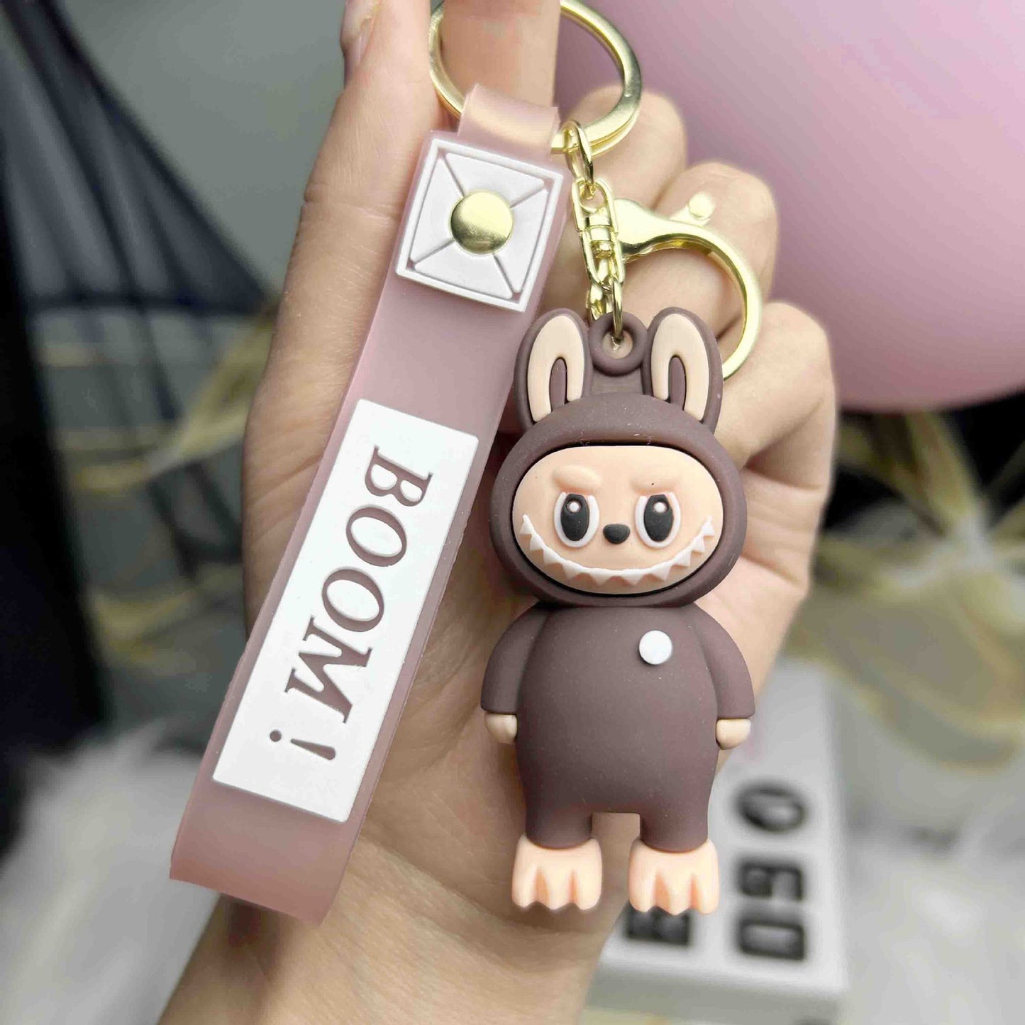 Cartoon PVC Soft Rubber Labrabbit Keychain Pendant, Blind Box Trendy Labrabbit Series, Small Gift Figurine